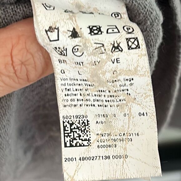 BOSS orange Hugo Boss Gray lightweight knit sweater with buttons size, ￼L - Picture 5 of 6